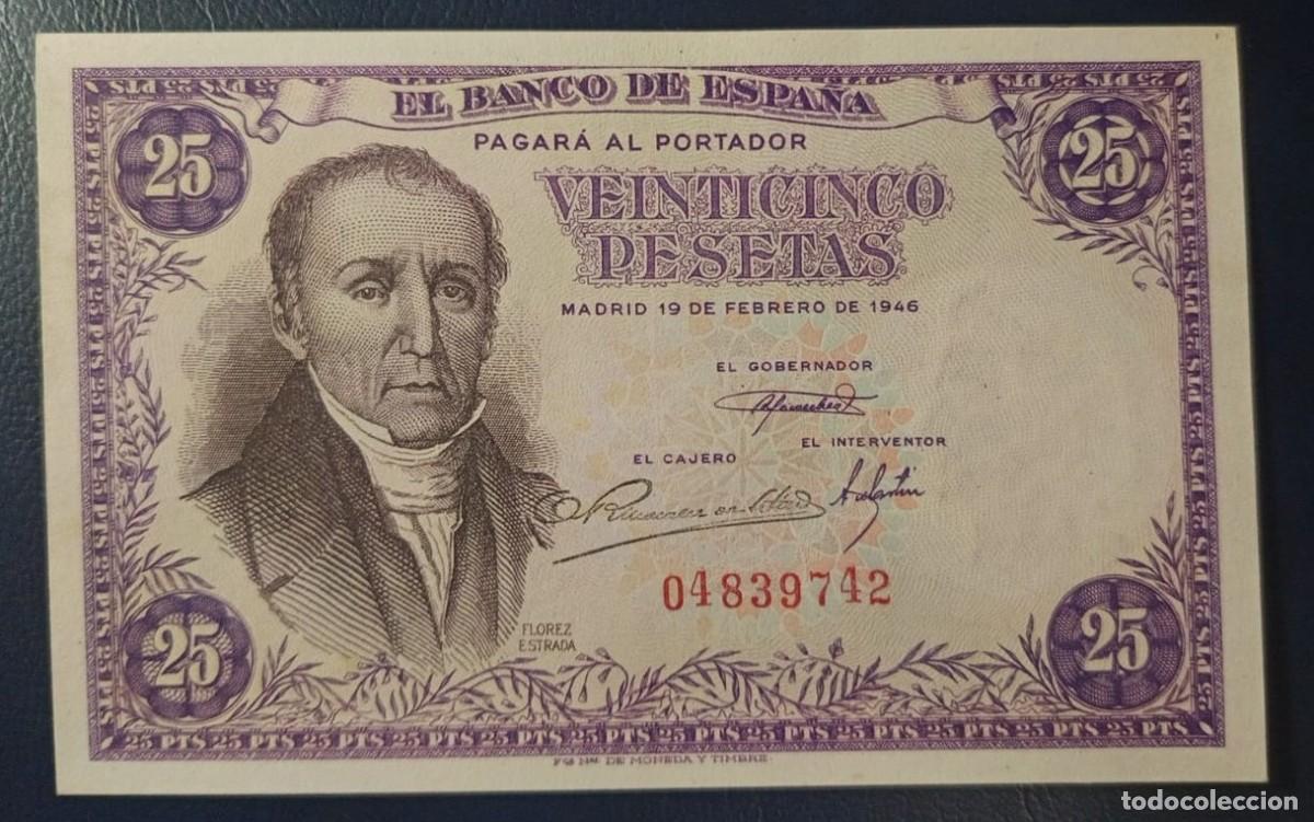 Billetes espa&ntilde;oles: 25 PESETAS BANCO DE ESPA&Ntilde;A MADRID 19 DE FEBRERO DE 1946 ( BSP298 )