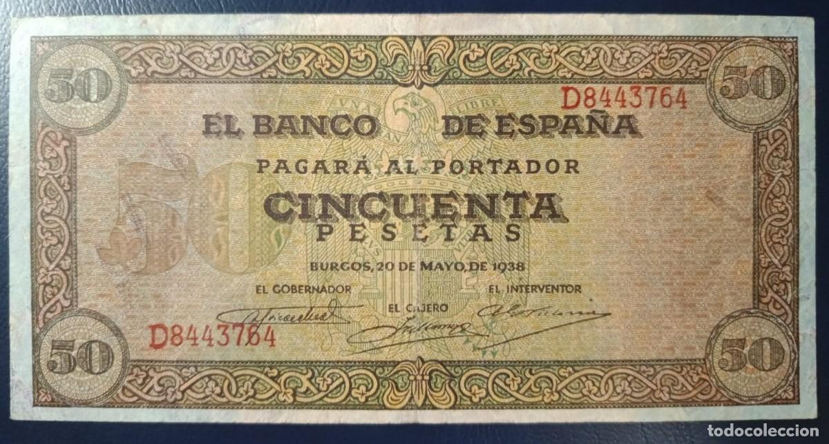 Billetes espa&ntilde;oles: 50 PESETAS BANCO DE ESPA&Ntilde;A BURGOS 20 DE MAYO DE 1938 ( BSP301 )
