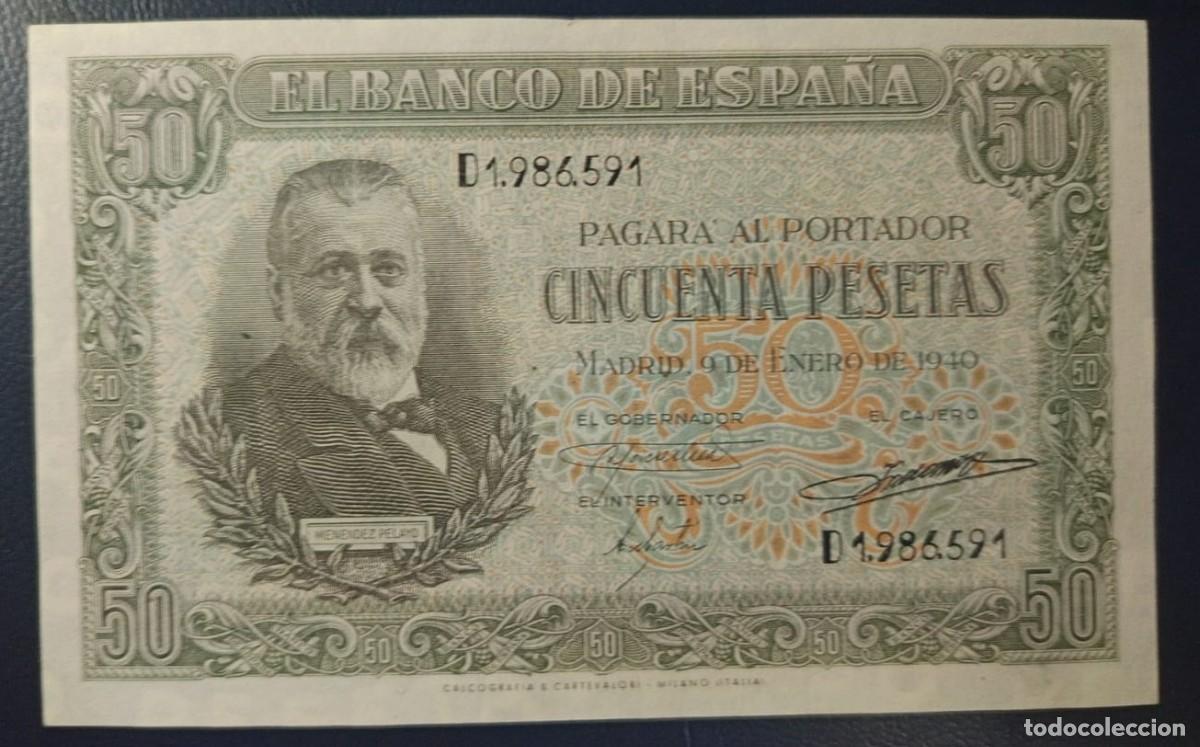 Billetes espa&ntilde;oles: 50 PESETAS BANCO DE ESPA&Ntilde;A MADRID 9 DE ENERO DE 1940 ( BSP302 )