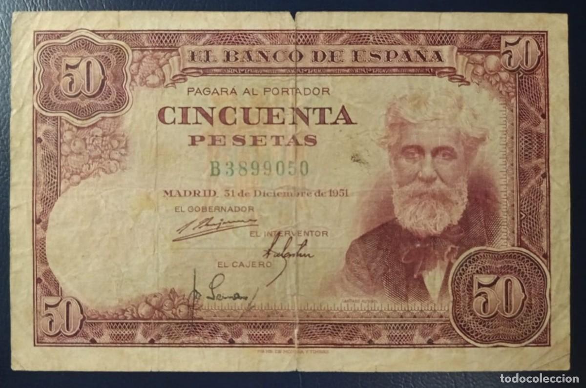 Billetes espa&ntilde;oles: 50 PESETAS BANCO DE ESPA&Ntilde;A MADRID 31 DE DICIEMBRE DE 1951 ( BSP303 )