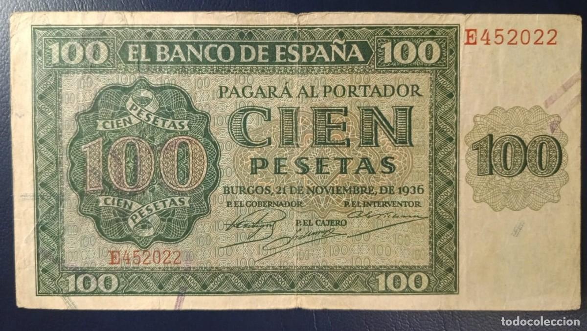 Billetes espa&ntilde;oles: 100 PESETAS BANCO DE ESPA&Ntilde;A BURGOS 21 DE NOVIEMBRE DE 1936 ( BSP304 )