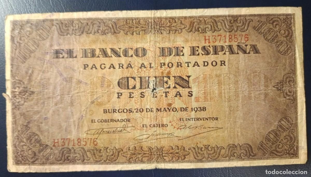 Billetes espa&ntilde;oles: 100 PESETAS BANCO DE ESPA&Ntilde;A BURGOS 20 DE MAYO DE 1938 ( BSP306 )