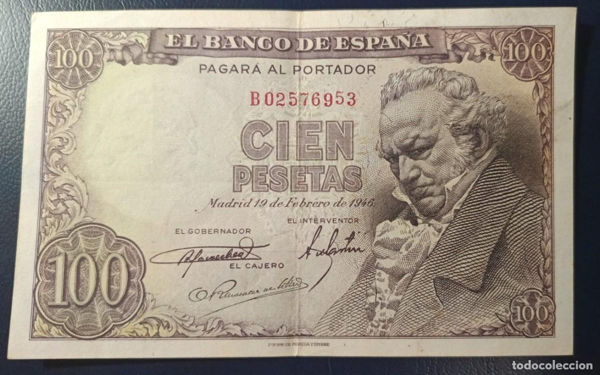 Billetes espa&ntilde;oles: 100 PESETAS BANCO DE ESPA&Ntilde;A MADRID 19 DE FEBRERO DE 1946 ( BSP308 )