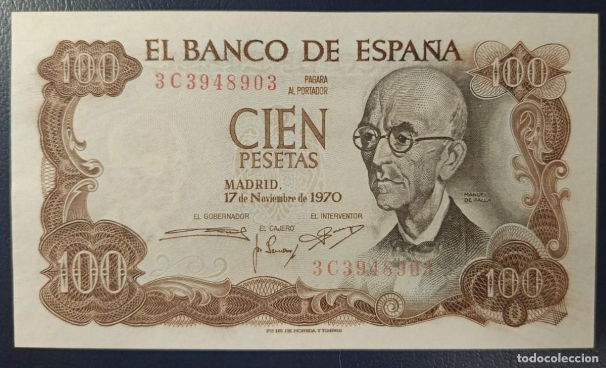 Billetes espa&ntilde;oles: 100 PESETAS BANCO DE ESPA&Ntilde;A MADRID 17 DE NOVIEMBRE DE 1970 ( REVERSO VERDE ) ( BSP312 )