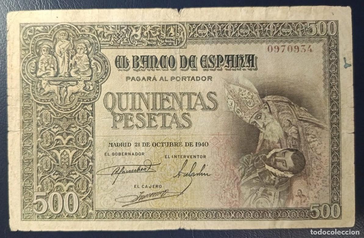 Billetes espa&ntilde;oles: 500 PESETAS BANCO DE ESPA&Ntilde;A MADRID 21 DE OCTUBRE DE 1940 ( BSP315 )