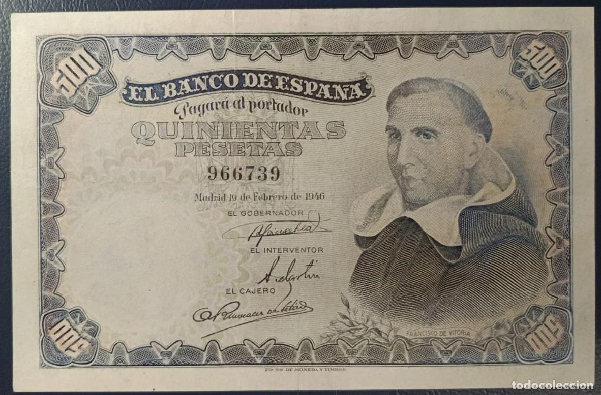 Billetes espa&ntilde;oles: 500 PESETAS BANCO DE ESPA&Ntilde;A MADRID 19 DE FEBRERO DE 1946 ( RESTAURADO ) ( BSP316 )