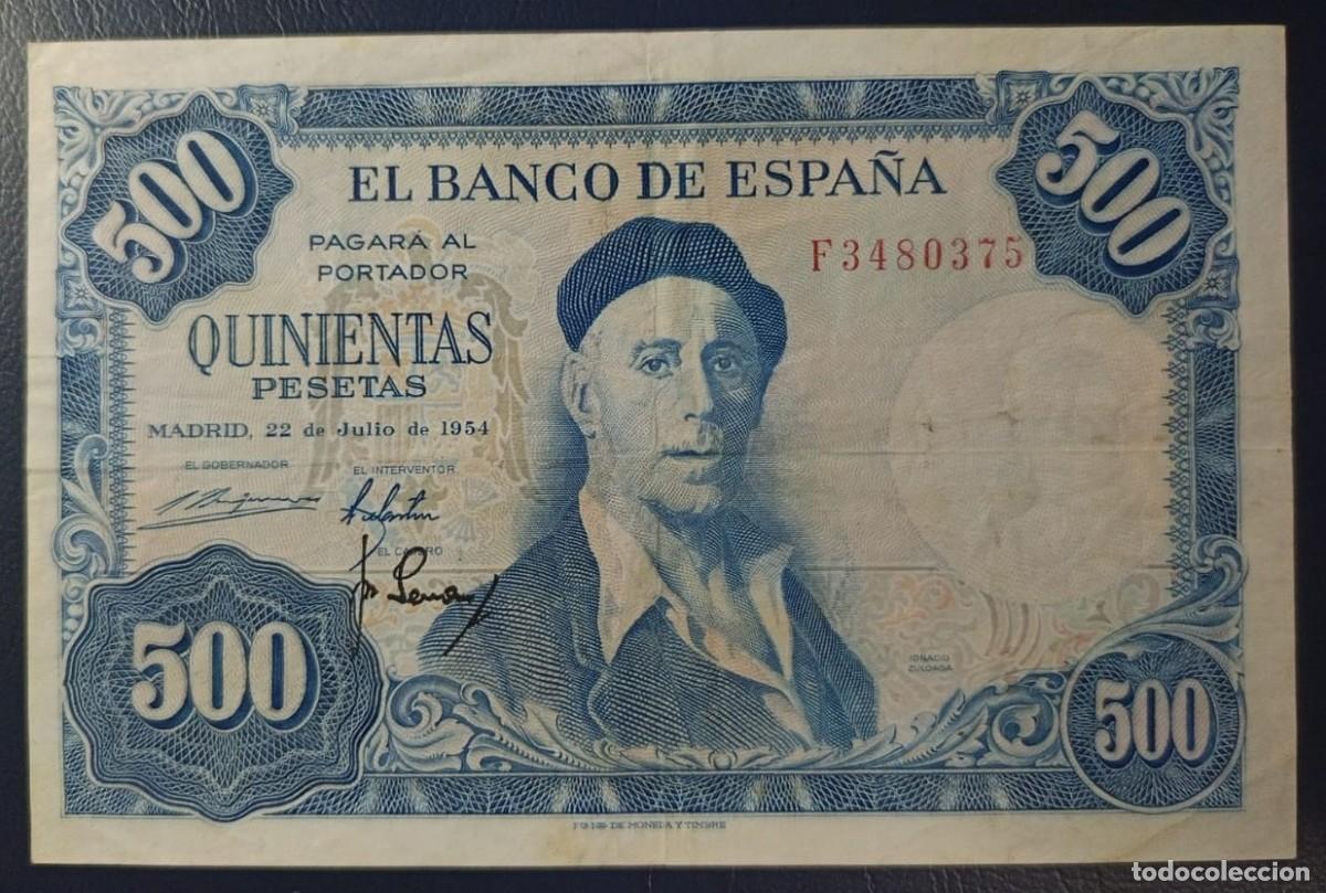 Billetes espa&ntilde;oles: 500 PESETAS BANCO DE ESPA&Ntilde;A MADRID 22 DE JULIO DE 1954 ( BSP318 )