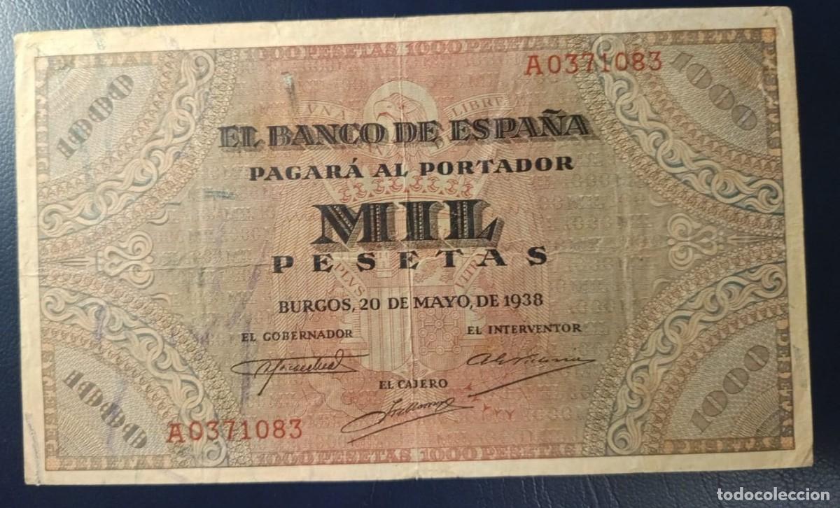 Billetes espa&ntilde;oles: 1000 PESETAS BANCO DE ESPA&Ntilde;A BURGOS 20 DE MAYO DE 1938 ( BSP321 )