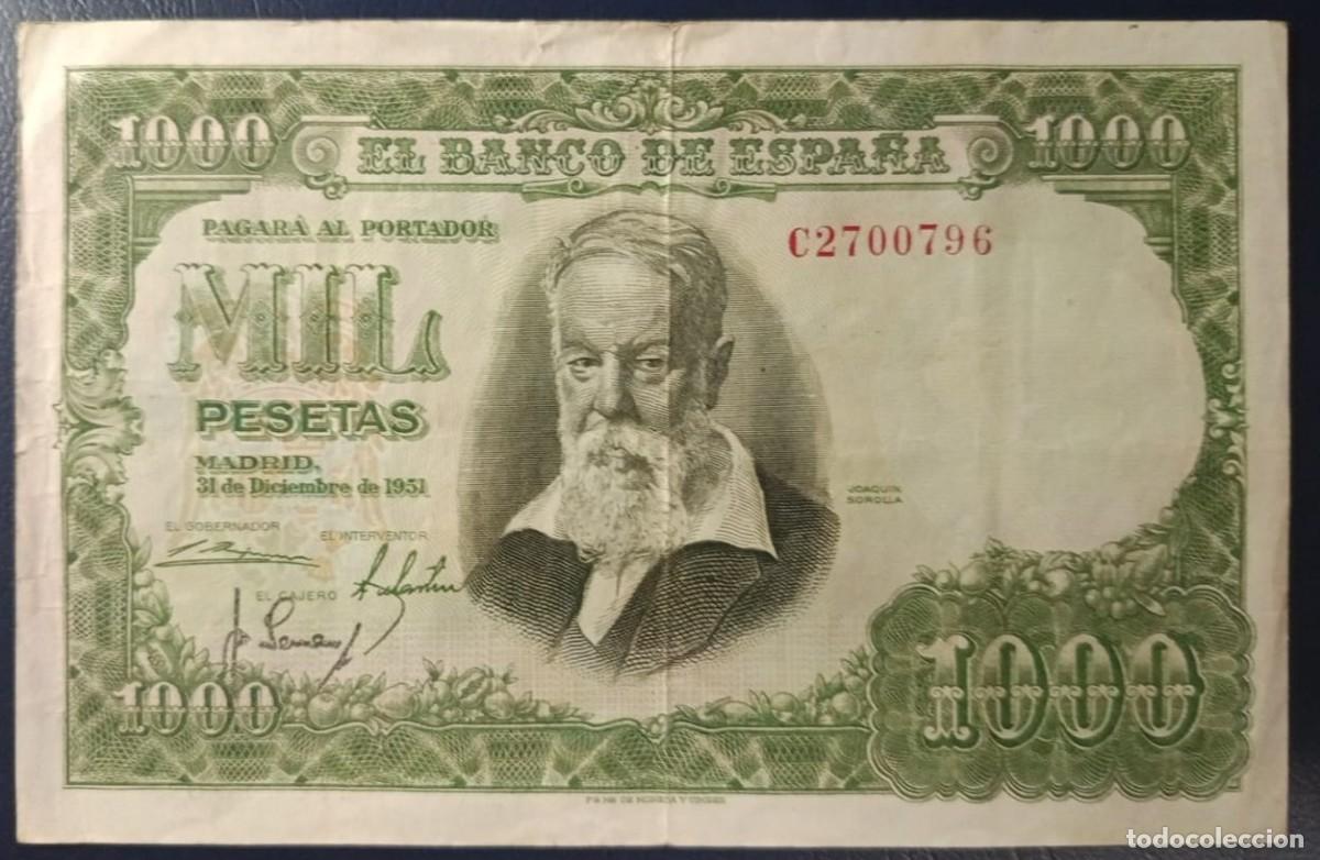 Billetes espa&ntilde;oles: 1000 PESETAS BANCO DE ESPA&Ntilde;A MADRID 31 DE DICIEMBRE DE 1951 ( BSP326 )
