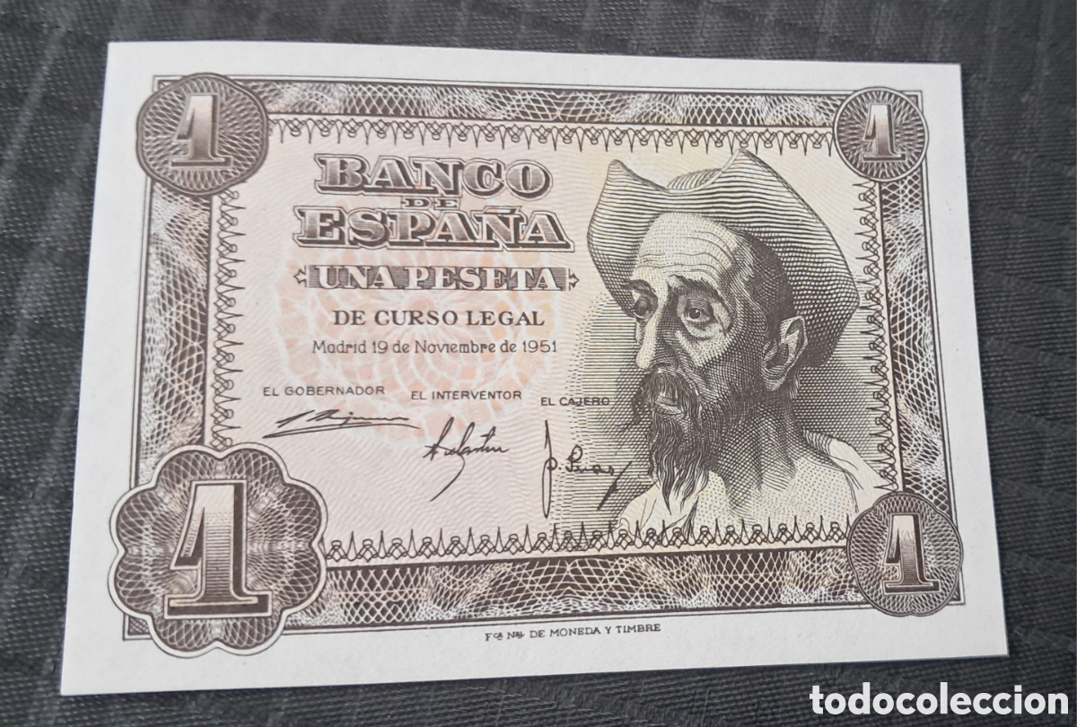 Billetes espa&ntilde;oles: Billete 1 peseta 1951