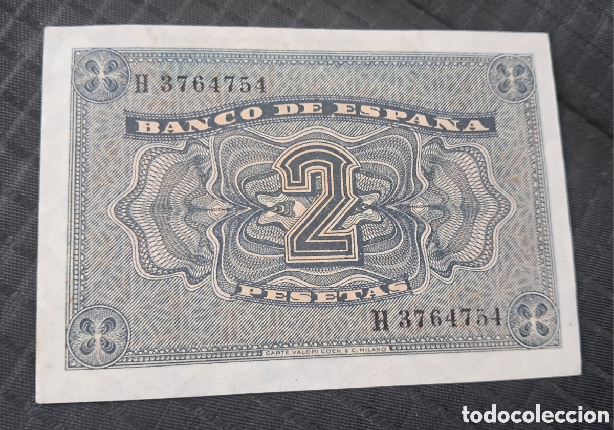 Billetes espa&ntilde;oles: Billete 2 pesetas 1938 - Foto 2