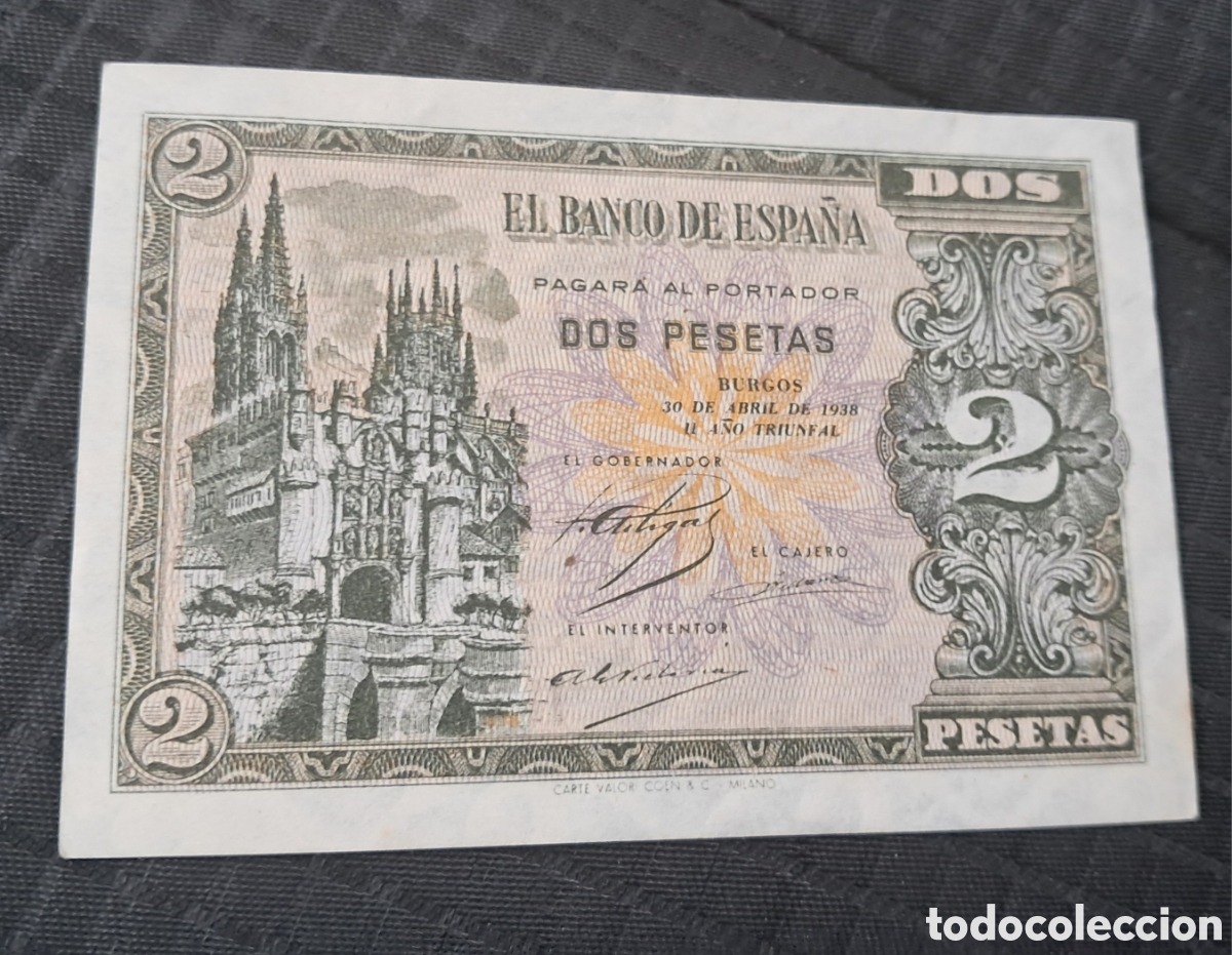 Billetes espa&ntilde;oles: Billete 2 pesetas 1938