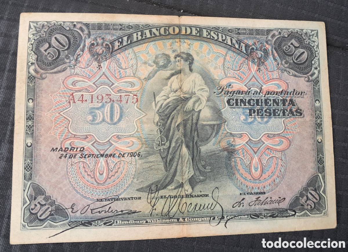 Billetes espa&ntilde;oles: Billete 50 pesetas 1906