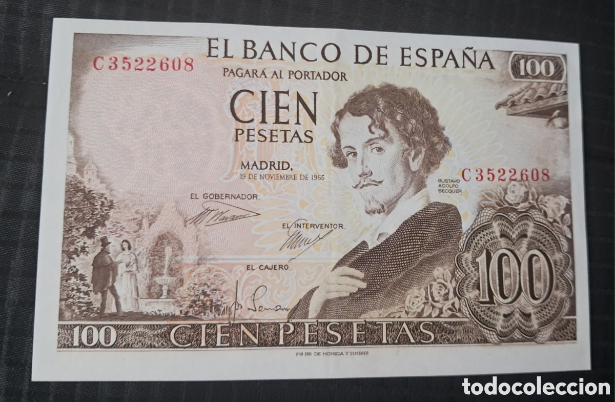 Billetes espa&ntilde;oles: Billete 100 pesetas 1965