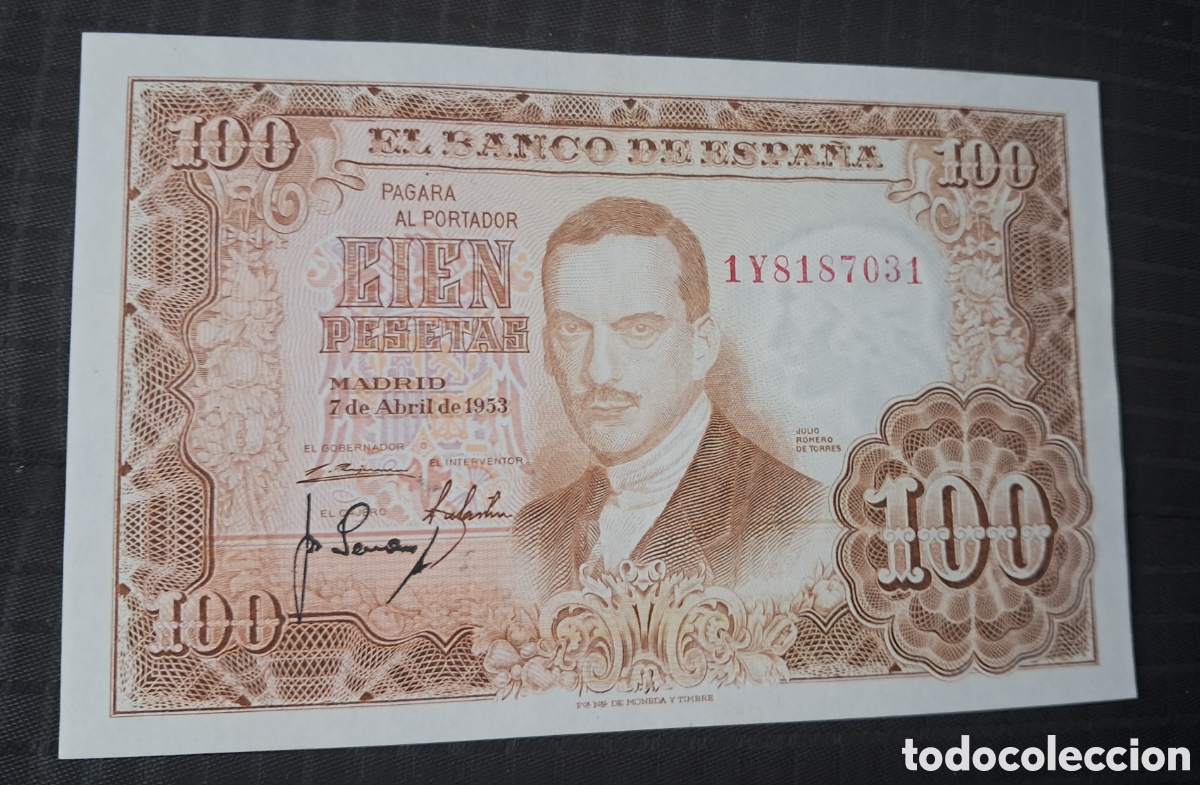 Billetes espa&ntilde;oles: Billete 100 pesetas 1953