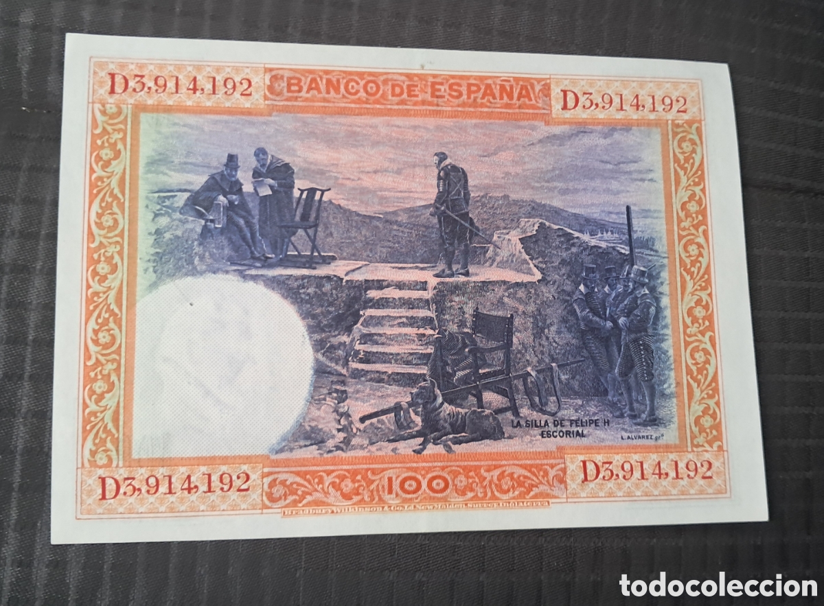 Billetes espa&ntilde;oles: Billete 100 pesetas 1925 - Foto 2