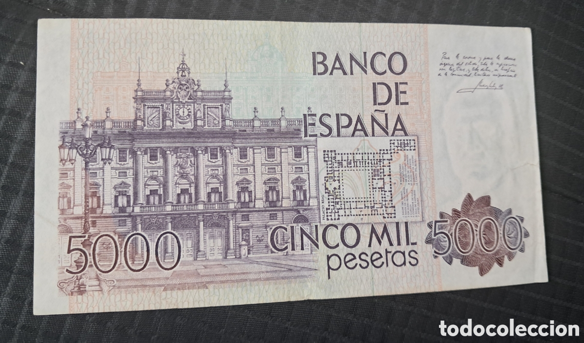 Billetes espa&ntilde;oles: Billete 5000 pesetas 1979 - Foto 2