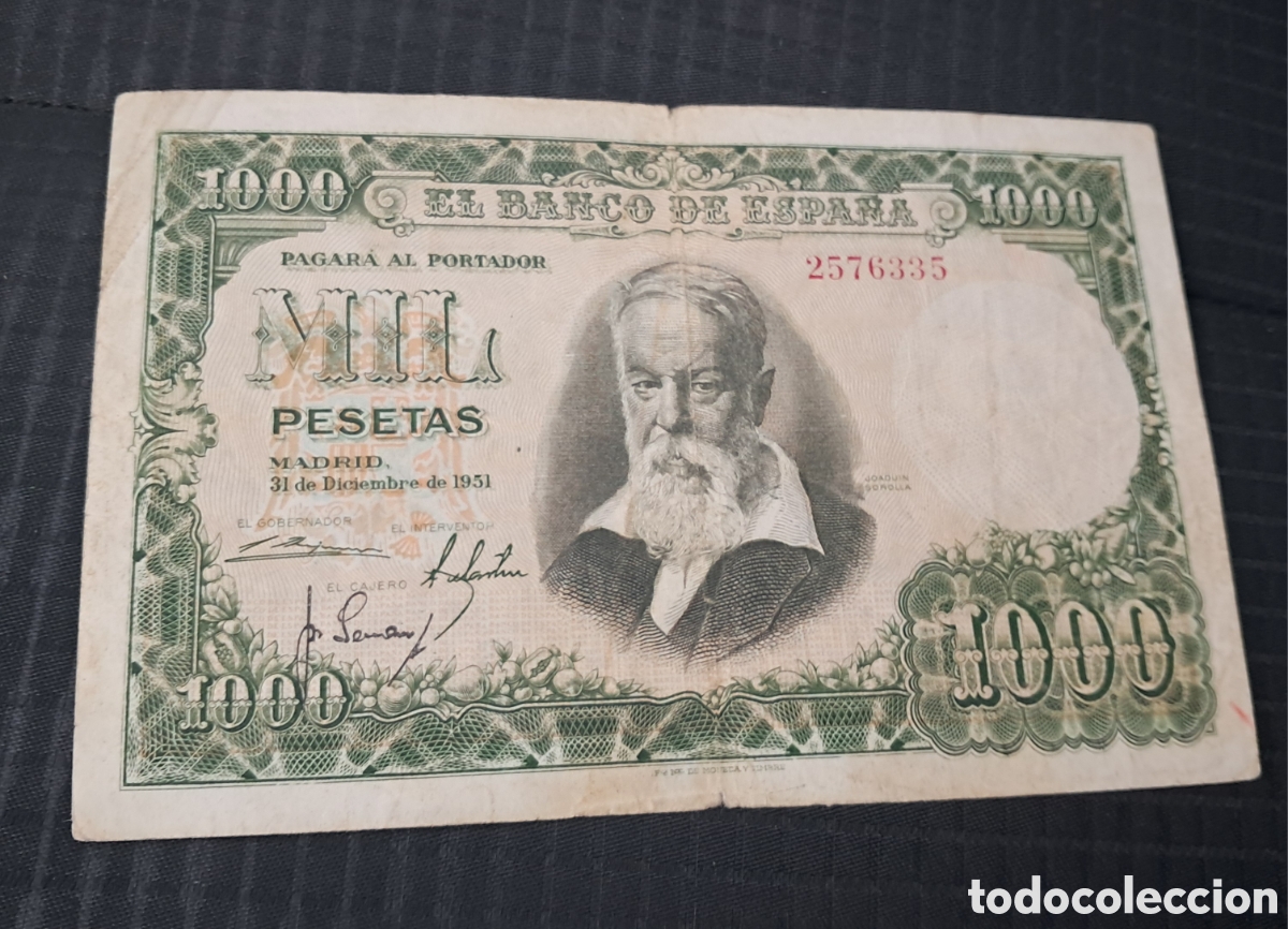 Billetes espa&ntilde;oles: Billete 1000 pesetas 1951