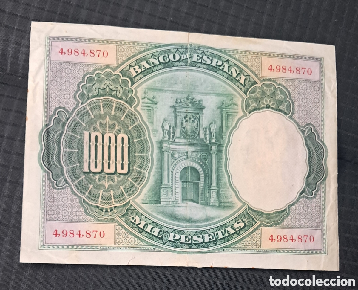 Billetes espa&ntilde;oles: Billete 1000 pesetas 1925 - Foto 2