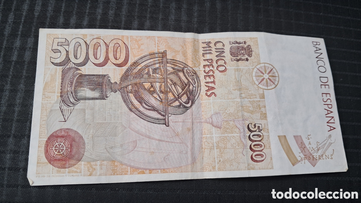 Billetes espa&ntilde;oles: Billete 5000 pesetas 1992 - Foto 2