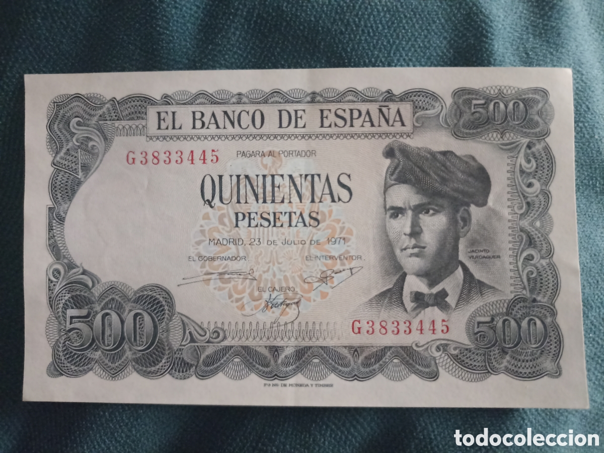 Banconote spagnole: Billete 500 pesetas 1971 Jacinto Verdaguer