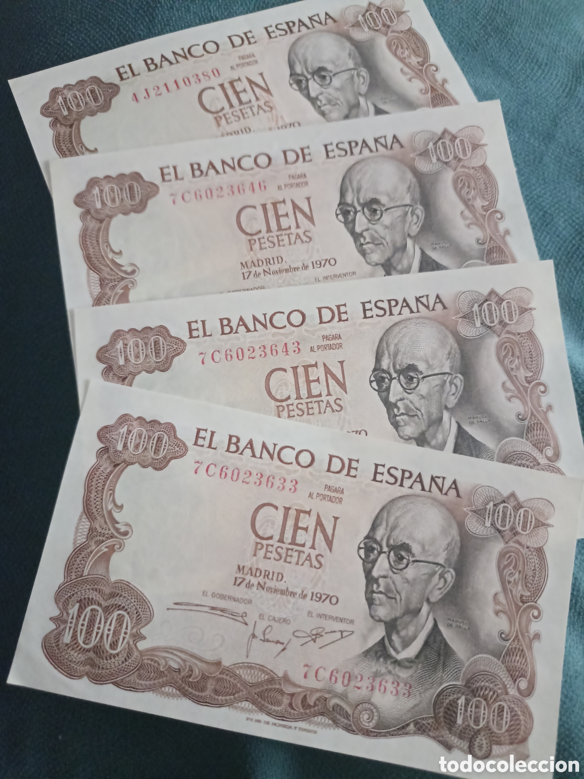 Billetes espa&ntilde;oles: Billete cien pesetas Manuel de Falla - Foto 1