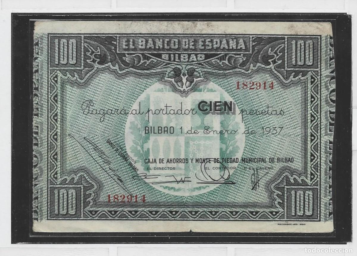 Billetes espa&ntilde;oles: Billete de Espa&ntilde;a 1937 - 100 pts ( BILBAO )