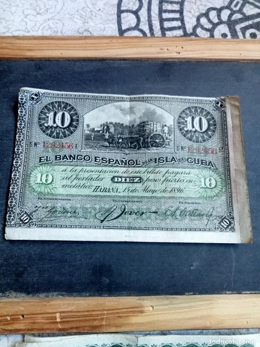 Billetes espa&ntilde;oles: Billete - El Banco Espa&ntilde;ol De La Isla De Cuba - 10 Pesos Plata - Serie 5A - Habana 15-5-1896 - S/C