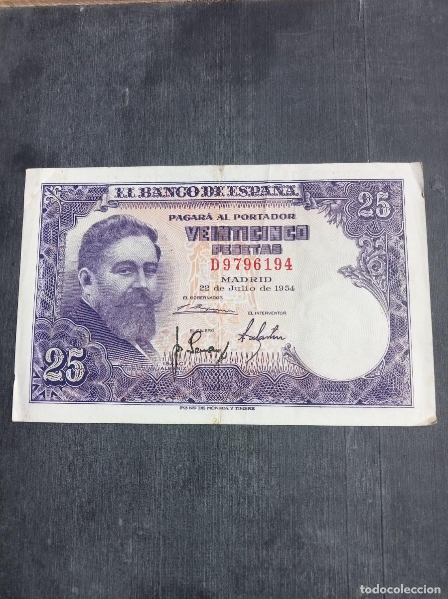 Billetes espa&ntilde;oles: BILLETE 25 PESETAS 1954
