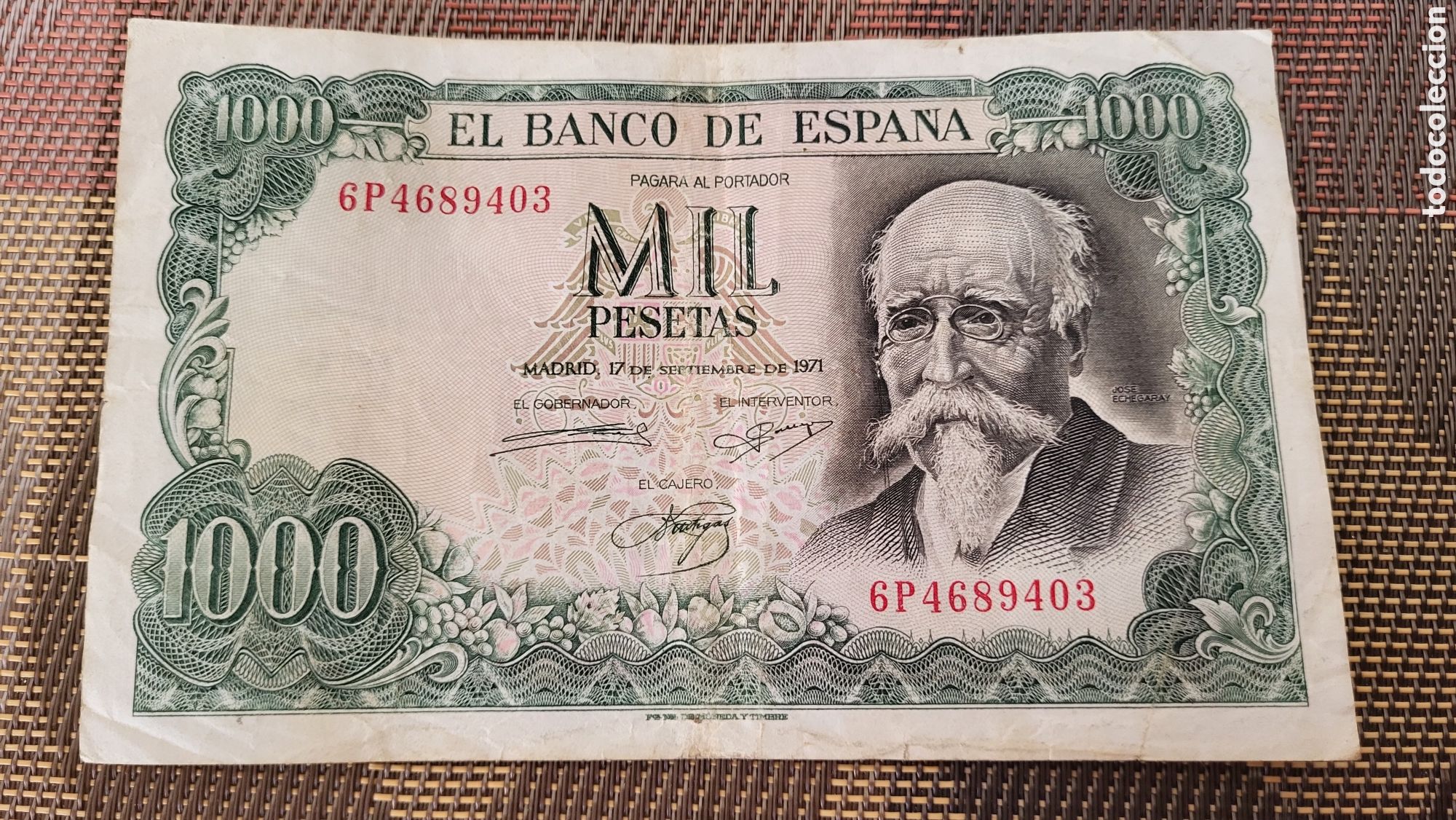 Billetes espa&ntilde;oles: Billete 1000 pesetas 1971