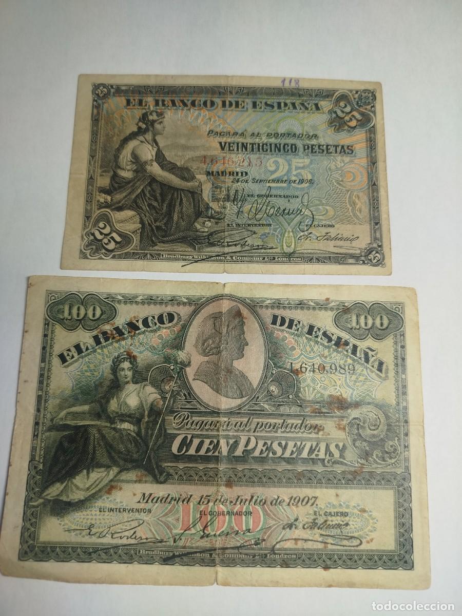 Billetes espa&ntilde;oles: Billete25 pesetas Pick 57A Billete 100 pesetas Pick 64A