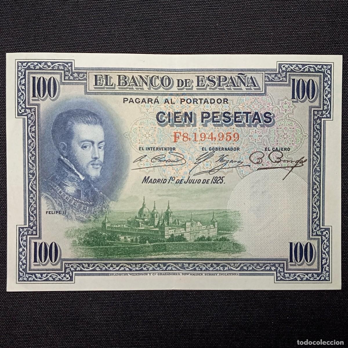 Billetes espa&ntilde;oles: ⚜️ &Ntilde;09X05B. Espa&ntilde;a. 100 pesetas 1925. Serie F