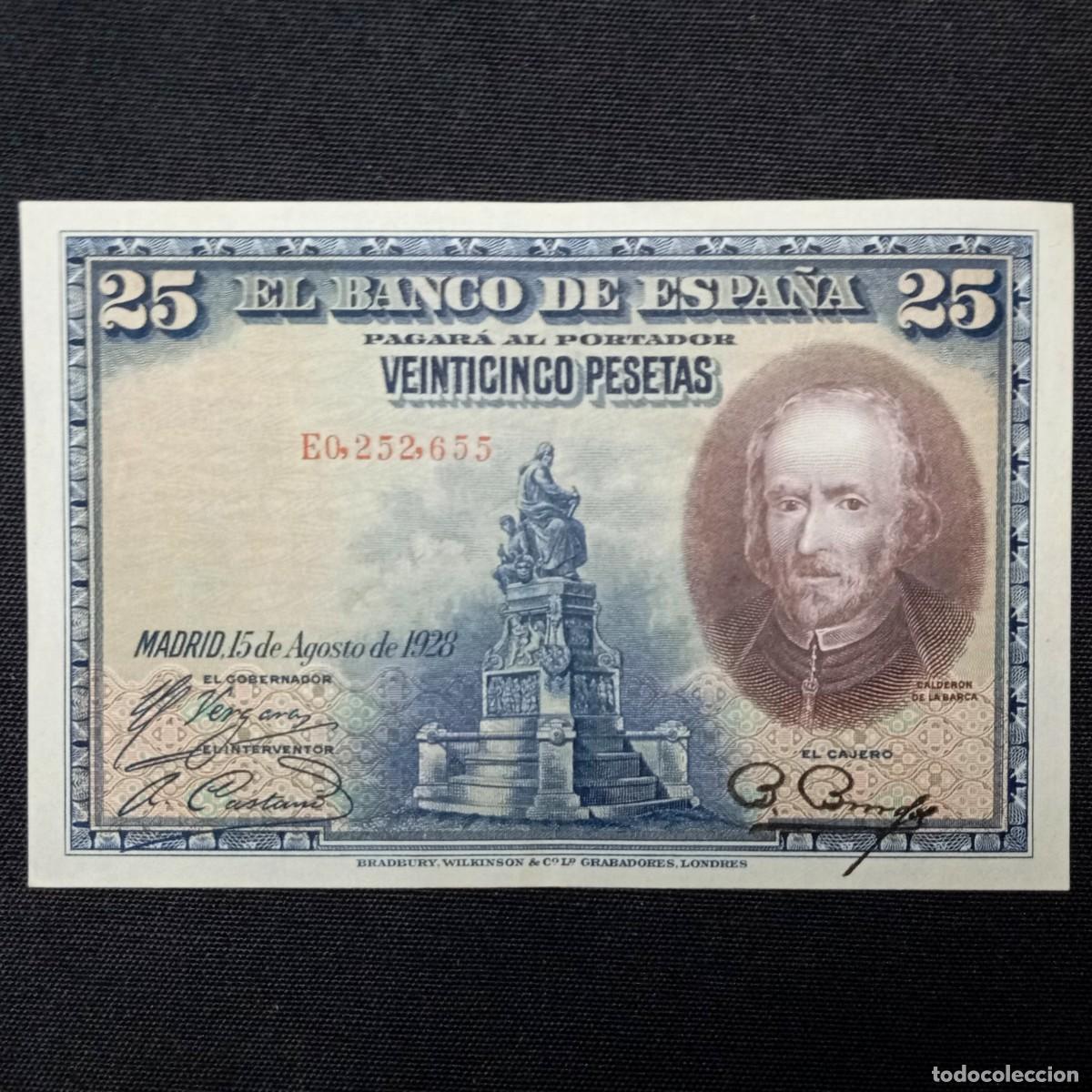 Billetes espa&ntilde;oles: ⚜️ &Ntilde;09X05B. Espa&ntilde;a. 25 pesetas 1928. Serie E