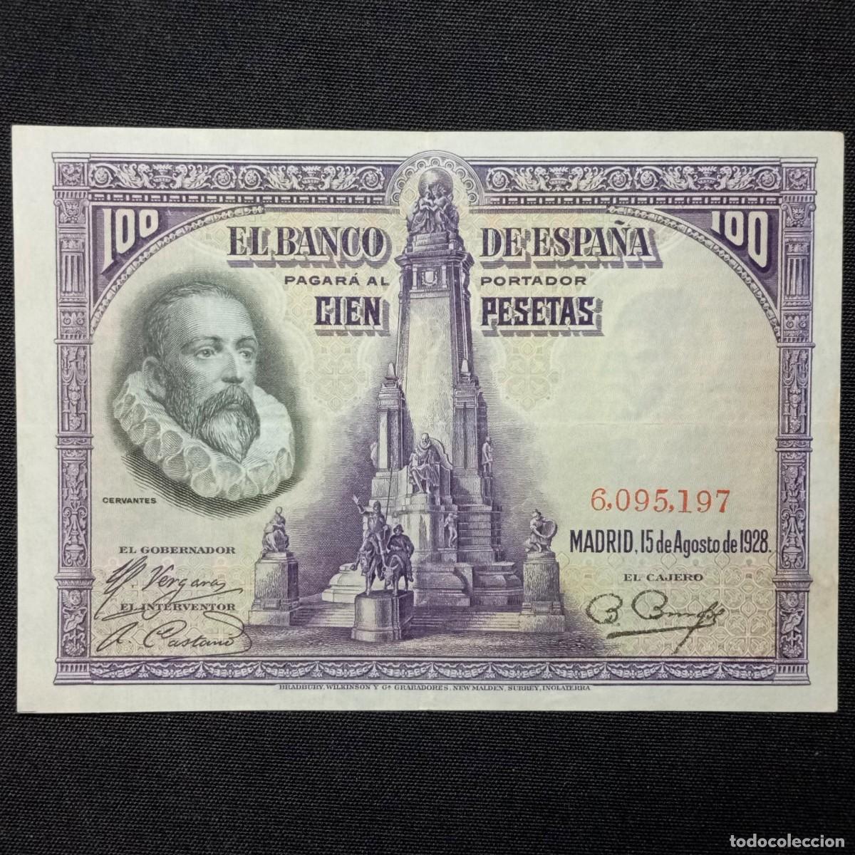 Billetes espa&ntilde;oles: ⚜️ &Ntilde;09X05B. Espa&ntilde;a. 100 pesetas 1928. Sin serie