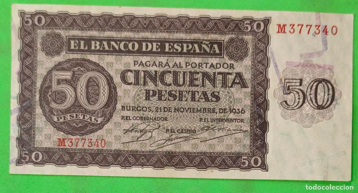 Billetes espa&ntilde;oles: ESPA&Ntilde;A. EDIFIL 420a. 50 PTAS 21 DE NOVIEMBRE 1936 SERIE M. CONSERVACI&Oacute;N EBC+