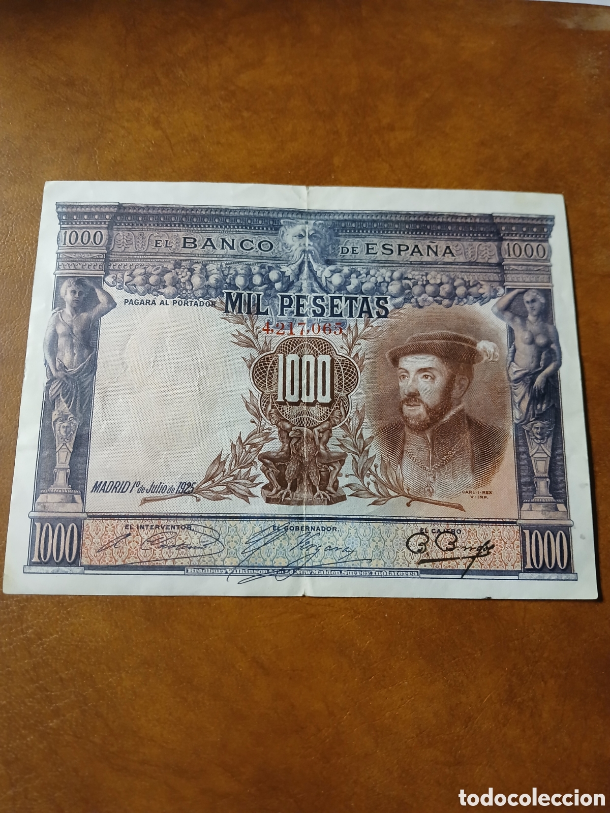 Billetes espa&ntilde;oles: BILLETE MIL PESETAS 1 DE JULIO DE 1925 BUSTO DE CARLOS I.