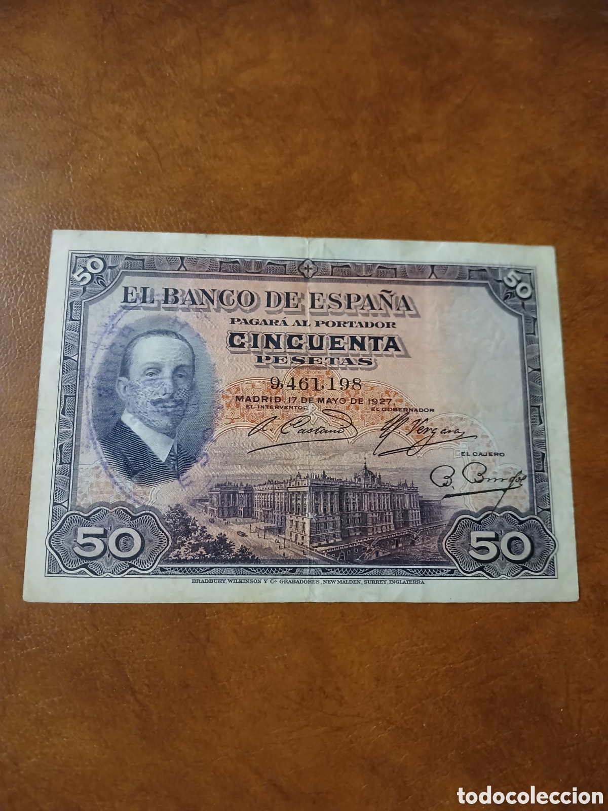Billetes espa&ntilde;oles: BILLETE 50 PESETAS 1927 SIN SERIE SELLO REP&Uacute;BLICA ESPA&Ntilde;OLA.