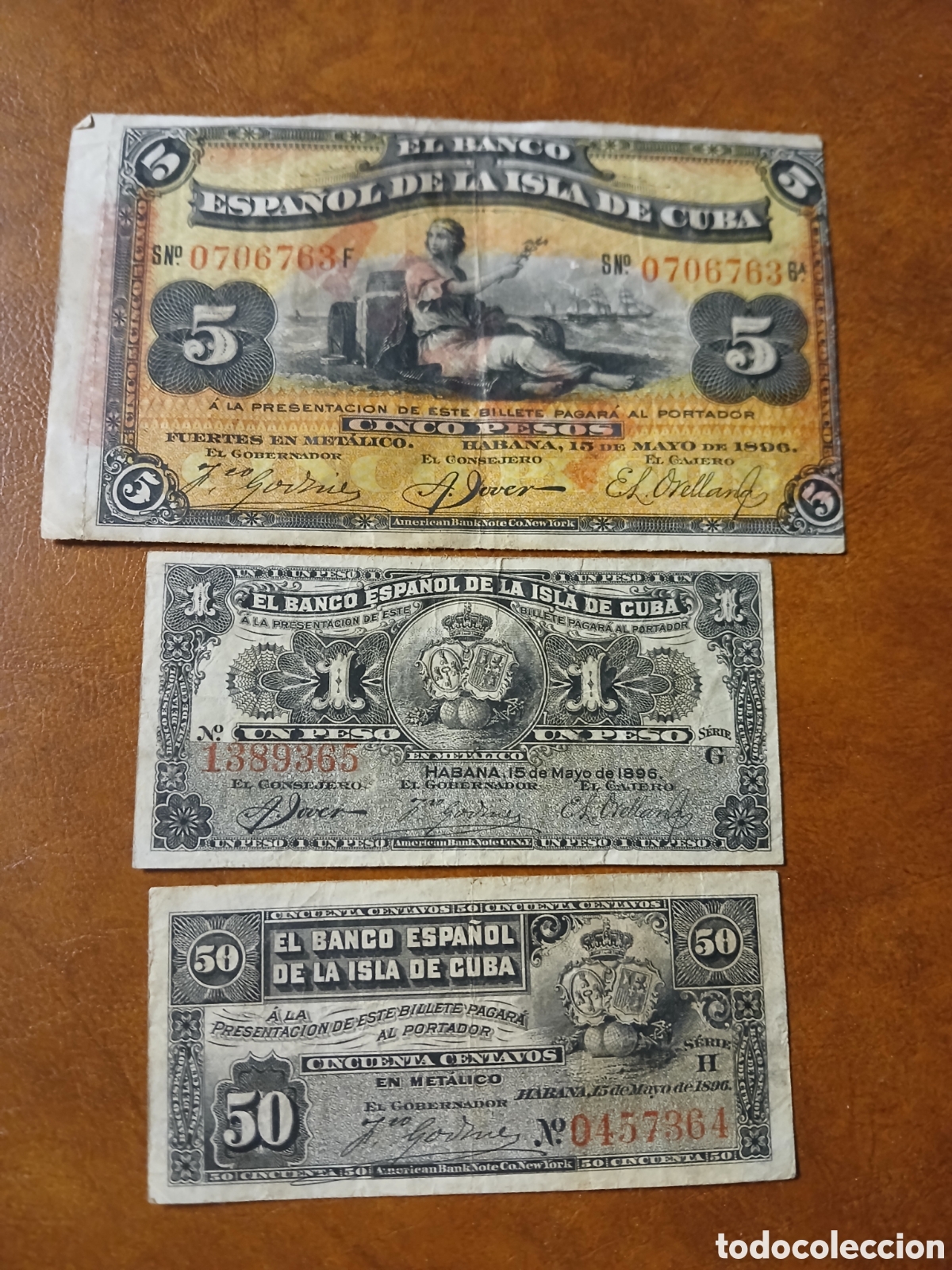 Billetes espa&ntilde;oles: EL BANCO ESPA&Ntilde;OL DE LA ISLA DE CUBA PESOS Y CENTAVOS.