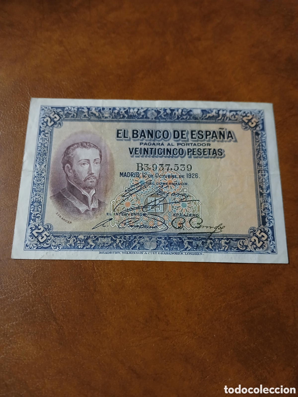 Billetes espa&ntilde;oles: BILLETE ESPA&Ntilde;A 25 PESETAS 1926 SAN FRANCISCO JAVIER.