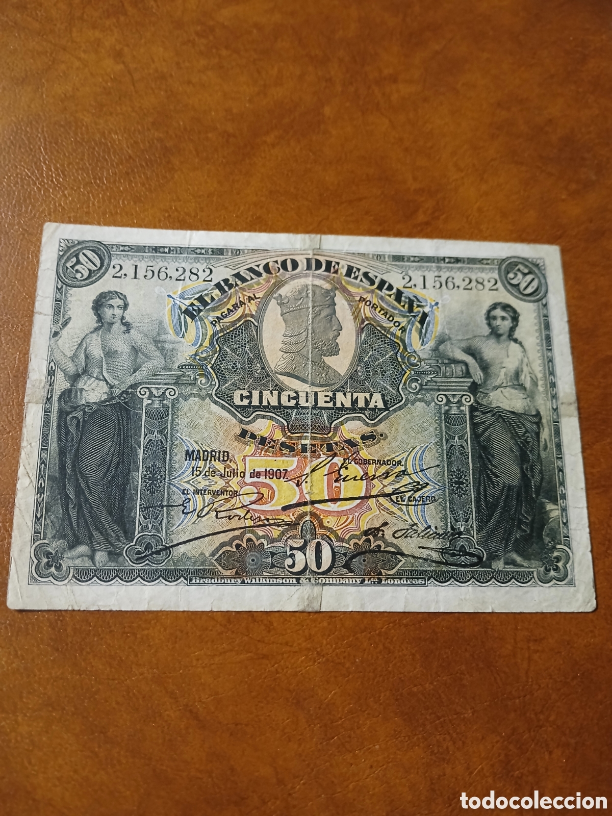 Billetes espa&ntilde;oles: BILLETE DE 50 PESETAS DEL A&Ntilde;O 1907 SIN SERIE.