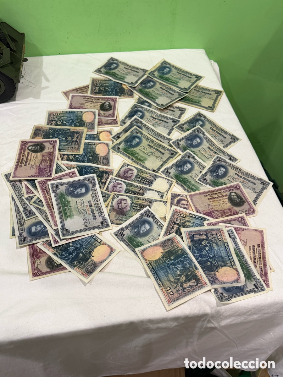 Billetes espa&ntilde;oles: Lote 49 billetes antiguos Espa&ntilde;a originales colecci&oacute;n numism&aacute;tica