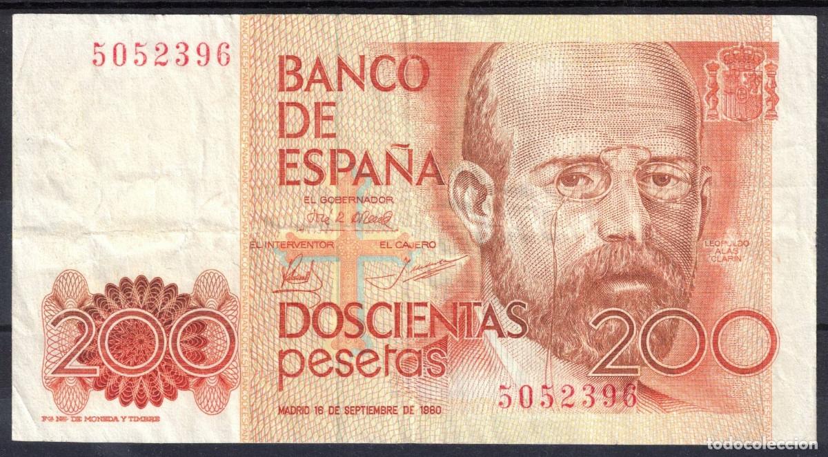 Billetes espa&ntilde;oles: BILLETE ESPA&Ntilde;A 200 PESETAS 1980 LEOPOLDO ALAS CLARIN - SIN SERIE - MBC