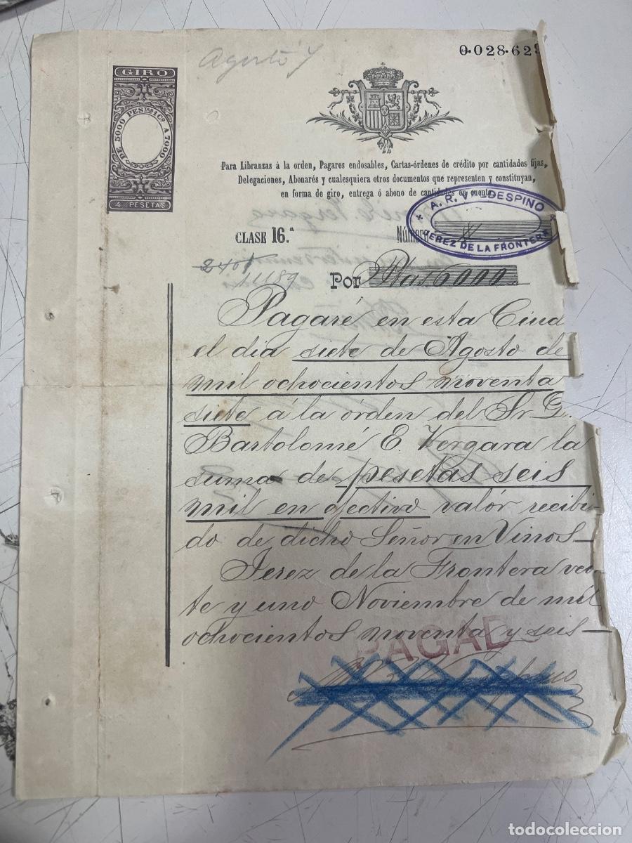 Billetes espa&ntilde;oles: PAGAR&Eacute;, BANCO DE ESPA&Ntilde;A, SIGLO XIX, 21 NOVIEMBRE 1.896