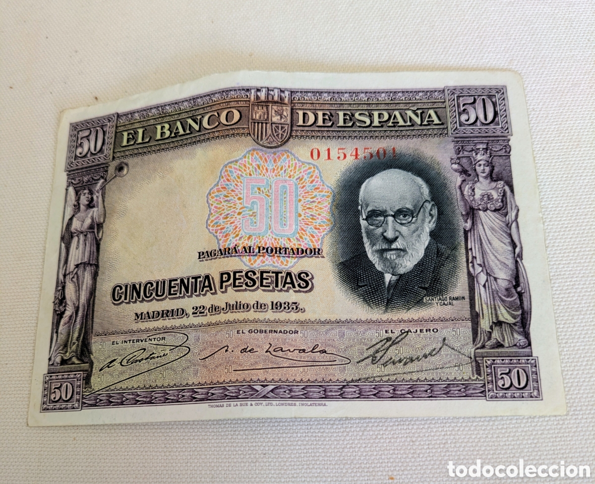 Billetes espa&ntilde;oles: Billete 50 pesetas Ram&oacute;n y Cajal