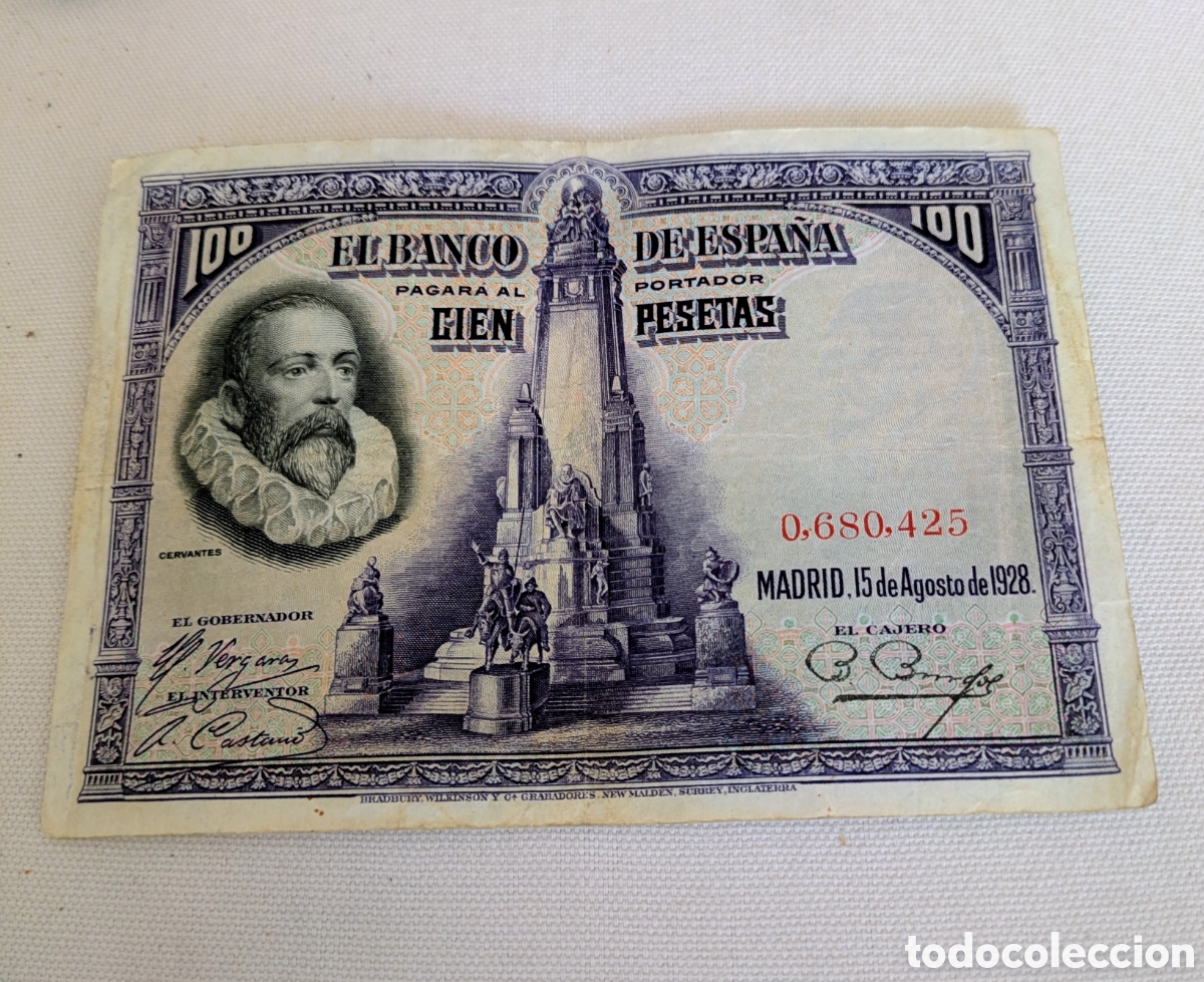 Billetes espa&ntilde;oles: Billetes 100 pesetas 1928