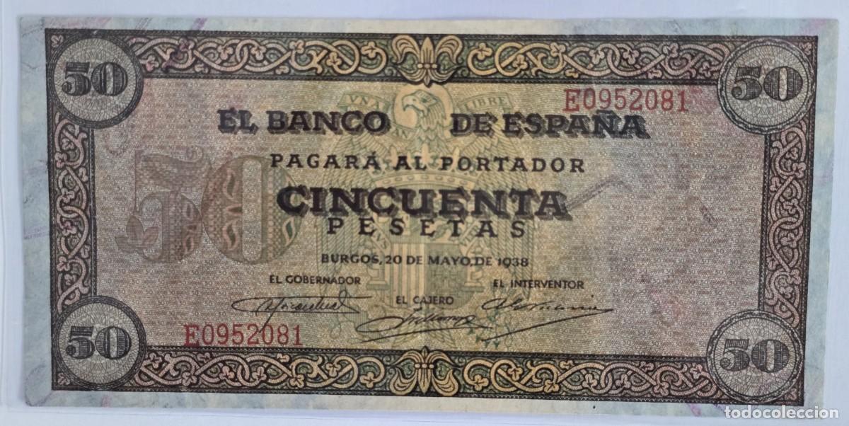 Spanish Banknotes: Billete 50 Pesetas - Emisi&oacute;n 20 de Mayo de 1938. Serie: E.