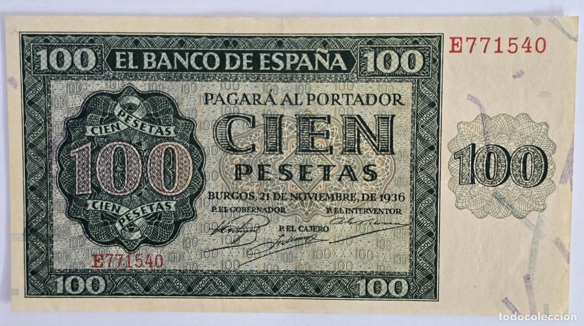 Billetes espa&ntilde;oles: Billete 100 Pesetas - Emisi&oacute;n 21 de Noviembre de 1936. Serie: E.