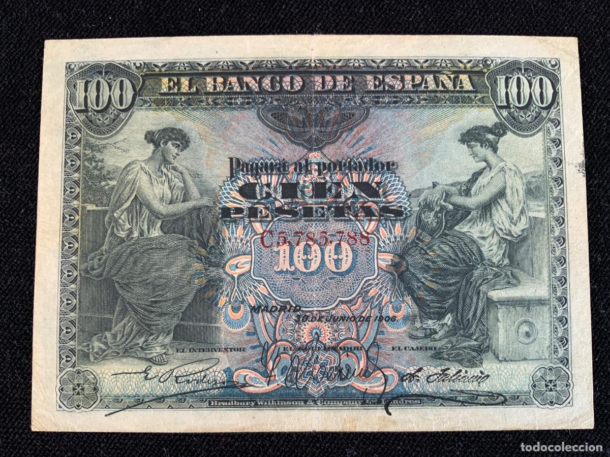 Billetes espa&ntilde;oles: Billete de 100 pesetas 1906, mbc.