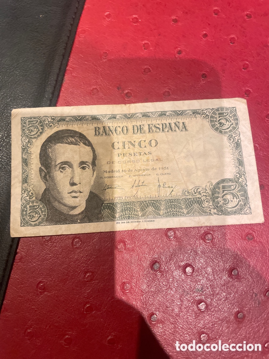 Billetes espa&ntilde;oles: BILLETE DE ESPA&Ntilde;A DE 1951 DE 5 PESETAS