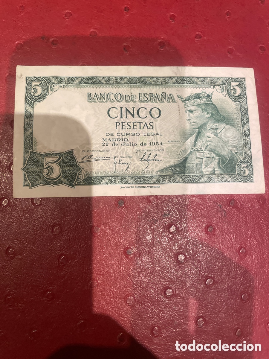 Billetes espa&ntilde;oles: BILLETE DE ESPA&Ntilde;A DE 1954 DE 5 PESETAS